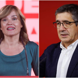 La ministra de Educación y nueva portavoz de la dirección del PSOE, Pilar Alegría y el nuevo portavoz en el Congreso, Patxi López.