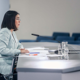 La ministra de Sanidad, Carolina Darias, ofrece una rueda de prensa para informar de los asuntos tratados en el Consejo Interterritorial del SNS (CISNS), en la Secretaría de Estado de Comunicación, Complejo de La Moncloa, a 20 de julio de 2022.