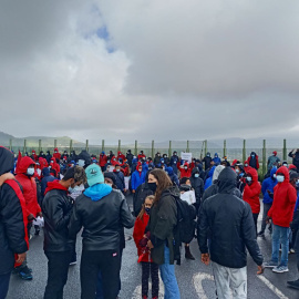 Imagen de la protesta de migrantes en La Laguna.