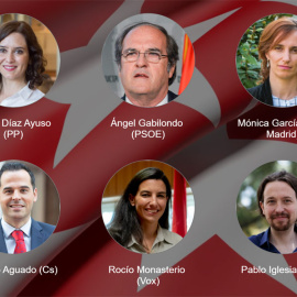 Los candidatos a presidir la Comunidad de Madrid.