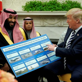 El príncipe heredero de Arabia Saudí, Mohamed bin Salman, durante una visita a la Casa Blanca. (REUTERS)