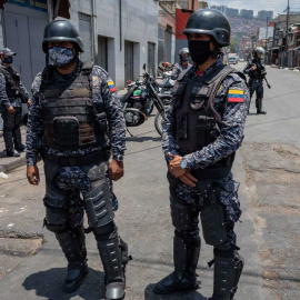 Miembros de la Policía Nacional Bolivariana en Caracas, Venezuela.