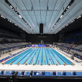 Imagen de archivo del Centro Acuático de Tokio, sede  para la competición de natación en los Juegos Olímpicos de Tokio.