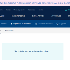 Apariencia de la web de BBVA en su espacio sobre hipotecas