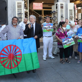 Protestas contra los ataques antigitanos en Peal de Becerro (Jaén), en la Puerta del Sol, a 28 de julio de 2022.