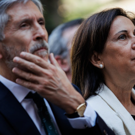 02/08/2022 El ministro de Interior, Fernando Grande-Marlaska, y la ministra de Defensa, Margarita Robles, durante la celebración del LXXII Aniversario de la Declaración Schuman con motivo del Día de Europa, en el Senado, a 9 de mayo de 2022