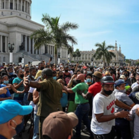 11/07/2022 - Imagen de archivo de la manifestación contra el Gobierno cubano el 11 de julio de 2021 en La Habana.