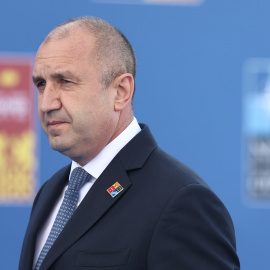 30/06/2022-El presidente búlgaro, Rumen Radev, a su llegada a una rueda de prensa en la segunda y última jornada de la Cumbre de la OTAN 2022 en el Recinto Ferial IFEMA MADRID, a 30 de junio de 2022, en Madrid