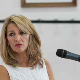 10/08/2022. La vicepresidenta segunda, Yolanda Díaz, participa  los Cursos de Verano Complutense (UCM), a 18 de julio de 2022, en San Lorenzo de El Escorial, Madrid.