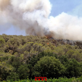 18/06/2022 - Columna de fum a l'incendi d'Olivella, al Garraf.