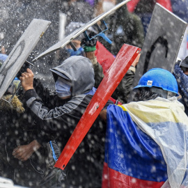 Manifestantes durante las protestas contra el Gobierno en Colombia del pasado 5 de mayo.