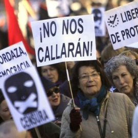 Manifestación contra la Ley Mordaza convocada por las Marchas por la Dignidad. EFE/Archivo