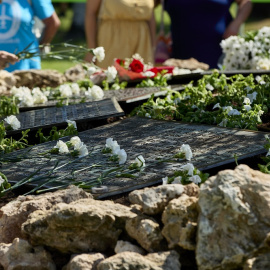 19/08/2022. Homenaje a las víctimas de Spanair en su 13 aniversario, en el aeropuerto Madrid-Barajas, a 20 de agosto de 2021.