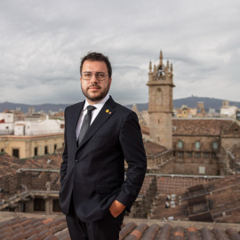 19/08/2022 - Pere Aragonès, al terrat del Palau de la Generalitat.