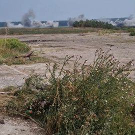 Bombardeos ucranianos en la ciudad de Andriivka, en la región de Jersón (Ucrania), a 30 de agosto de 2022.