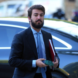 27/07/2022 El vicepresidente de la Junta de Castilla y León, Juan García-Gallardo, a su llegada a un desayuno informativo de Nueva Economía Fórum, en el Hotel Mandarin Oriental Ritz, a 9 de mayo de 2022, en Madrid