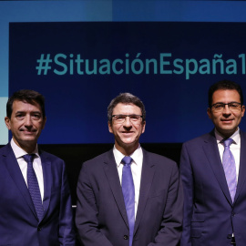 Rafael Doménech, Jorge Sicilia y Miguel Cardoso, de BBVA Research.