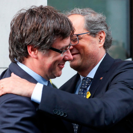 Imagen de archivo de Carles Puigdemont y Quim Torra en Bruselas/EFE