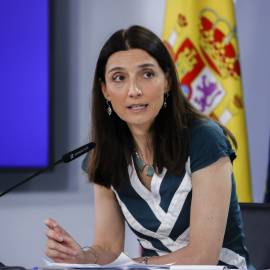 30/8/22 La ministra de Justicia, Pilar Llop durante la rueda de prensa tras el Consejo de Ministros celebrado en la Moncloa, a 30 de agosto de 2022.