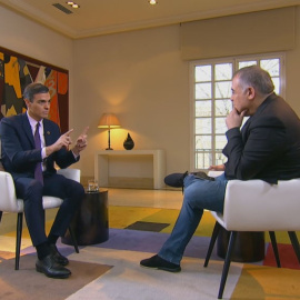 El presidente del Gobierno y candidato del PSOE a las elecciones del 28-A, Pedro Sánchez, en un momento de su entrevista con La Sexta.