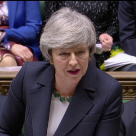 La primera ministra británica, Theresa May, en el Parlamento británico. /REUTERS