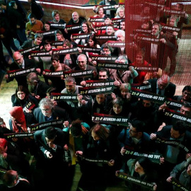 L'acte en solidaritat a Forcadell que s'ha fet a Madrid. EFE / Zipi