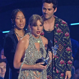 28/8/22 Taylor Swift durante su discurso de aceptación, en los MTV Video Music Awards, a 28 de agosto de 2022.