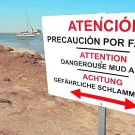 CARTAGENA 06-04-2017. PLAYA EN MAL ESTADO EN EL MAR MENOR. ZONA ENTRE LOS NIETOS Y LOS URRUTIAS.