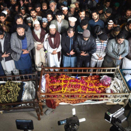 Funeral de la familia de Umair Khalil el 20 de enero de 2019 | AFP