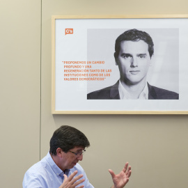 Juan Marín, presidente de Ciudadanos en Andalucía, retratado por Laura León