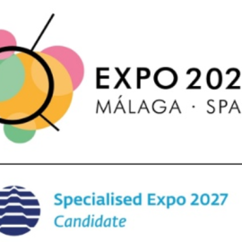 Logo del proyecto de Málaga para acoger una Expo Internacional en el año 2027. -Ayuntamiento de Málaga