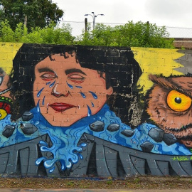 Grafiti de Berta Cáceres en Tegucigalpa. WIKIPEDIA