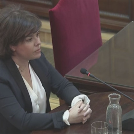 Soraya Sáenz de Santamaría, durante su declaración en el juicio al 'procés'.