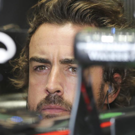 El piloto de Fórmula Uno, Fernando Alonso, durante una de las pruebas. OLIVIER HOSLET