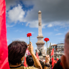 Homenaje a la Revolución de los Claveles celebrado en Lisboa.