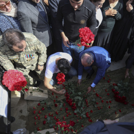 Funeral en Bakú por los militares muertos durante los últimos enfrentamientos en la frontera con Armenia, a 14 de septiembre de 2022.