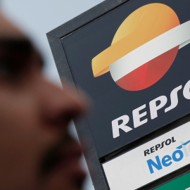 El logo de Repsol en la primera estación de servicio de la petrolera española en la ciudad de México. REUTERS/Carlos Jasso