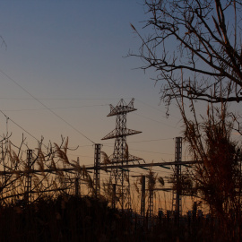 12/01/2021-Un poste eléctrico, a 12 de enero de 2021, en Barcelona, Catalunya