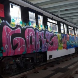 Vagones de metro de Madrid pintados. EP