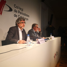 Jordi Pina i Jaume Padrós a la roda de premsa. EUROPA PRESS.