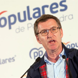 El presidente de la Xunta y del Partido Popular gallego, Alberto Núñez Feijóo, en un mitín. /EFE