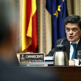 El presidente de Sareb (el banco malo), Jaime Echegoyen, durante su comparecencia en la comisión de investigación del Congreso sobre la crisis financiera. EFE/Mariscal