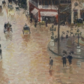 'Rue Saint-Honoré por la tarde. Efecto de lluvia', de Camille Pissarro. / MUSEO THYSSEN-BORNEMISZA