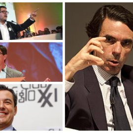 Aznar y los candidatos de Vox, Cs y PP en Andalucía