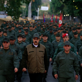 02/05/2019 - El presidente de Venezuela, Nicolás Maduro, durante una marcha del Ejército en Caracas. / REUTERS