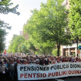 Aspecto de una de las manifestaciones que se han celebrado en las capitales vascas. (EP)