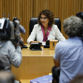 La ministra de Hacienda, María Jesús Montero, durante la presentación de los Presupuestos 2023 en el Congreso de los Diputados. EFE/Chema Moya