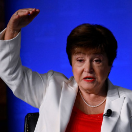 La directora gerente del FMI, Kristalina Georgieva, analiza la economía mundial y las prioridades políticas en la Universidad de Georgetown, a 6 de octubre de 2022 en Washington, DC.