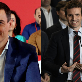 El presidente del PSOE, Pedro Sánchez, y el presidente de PP, Pablo Casado | EFE