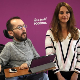 Pablo Echenique y Noelia Vera durante la Ejecutiva de Podemos / EFE